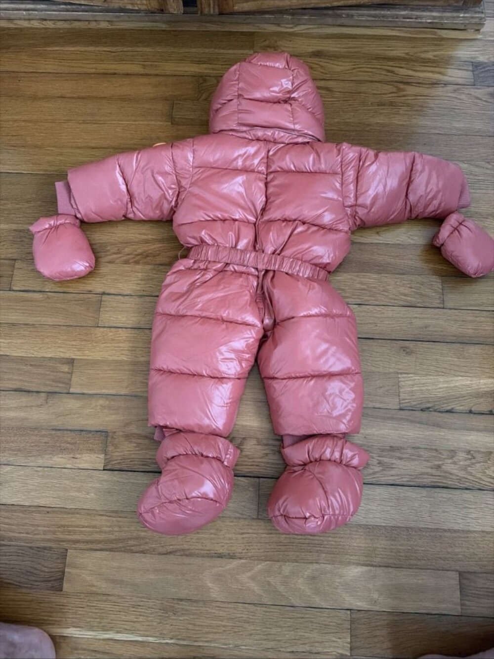 Save The Duck Baby Girls She’ll Quilted Hooded Snowsuit Bloom Pink Size 3-6M - Picture 7 of 9